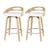 Artiss 2x Bar Stools Swivel Dining Chairs Low Back Counter Seat PU Cushion